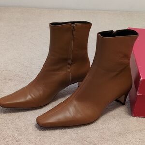 STAUD Tan Heeled Ankle Boots
